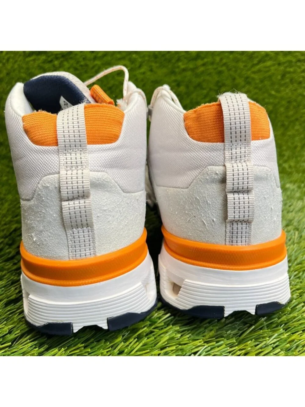On CloudTrax Womens Size 9 Frost White Orange Athletic Walking Shoes Sneakers